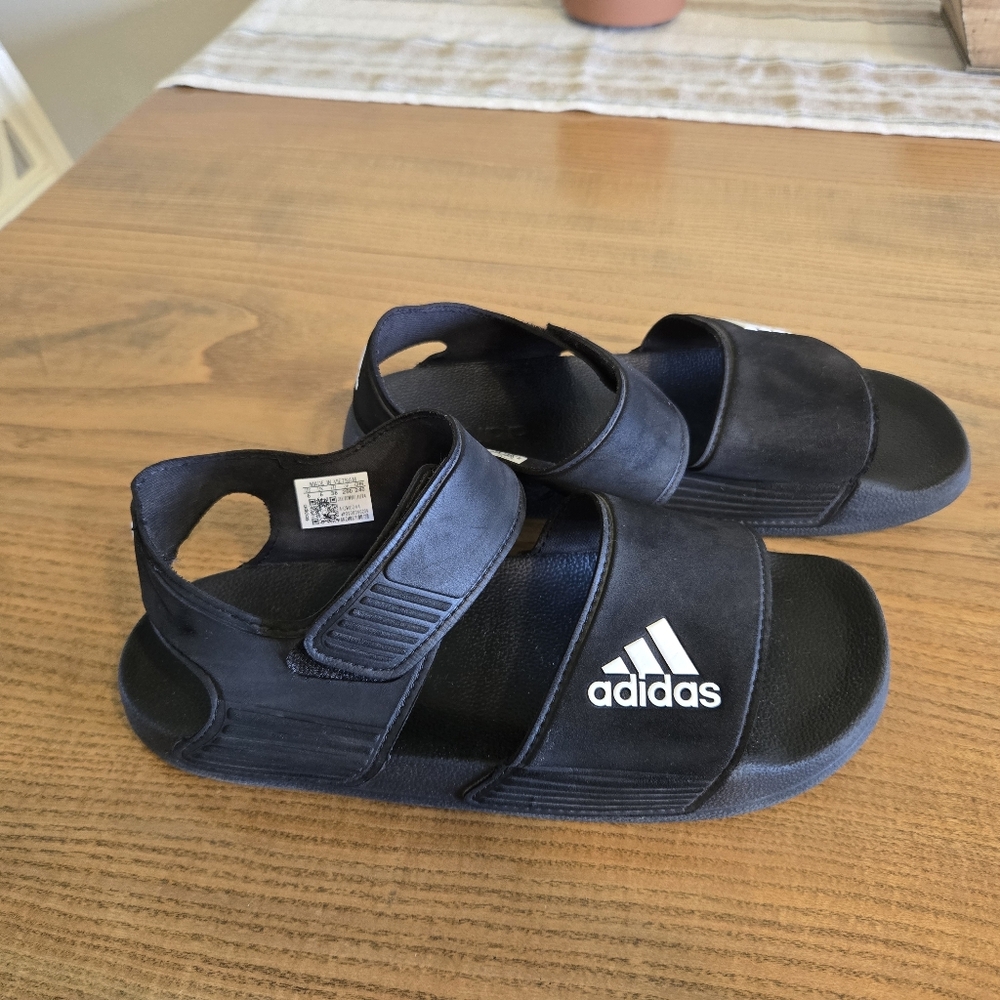 adidas Black Kids Adjustable Slide Sandals - Picture 4 of 5